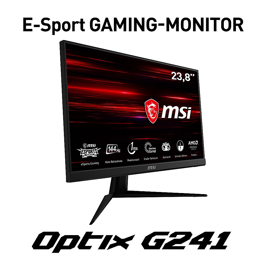MSI Optix G241 59,9cm (23,6") FHD IPS Gaming-Monitor DP/HDMI FreeSync 144Hz 1ms
