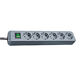 Brennenstuhl Eco-Line Steckdosenleiste mit Schalter 6-fach 1,5m lichtgrau