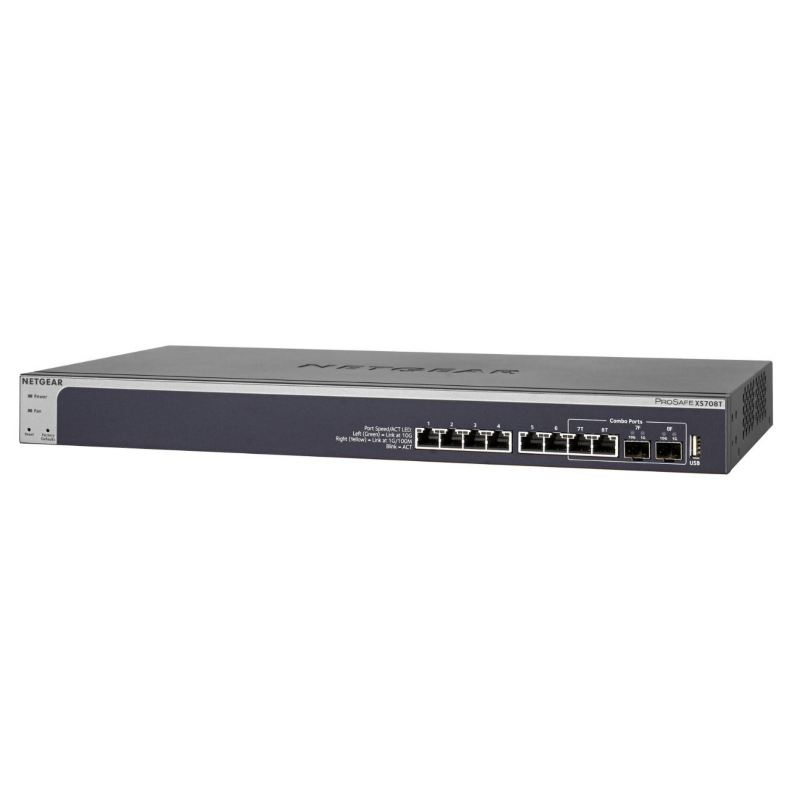 Netgear  Plus XS708Ev2 – Switch – managed – 8 x 10 Gigabit Ethernet + 1 x SFP+ | 00606449111583