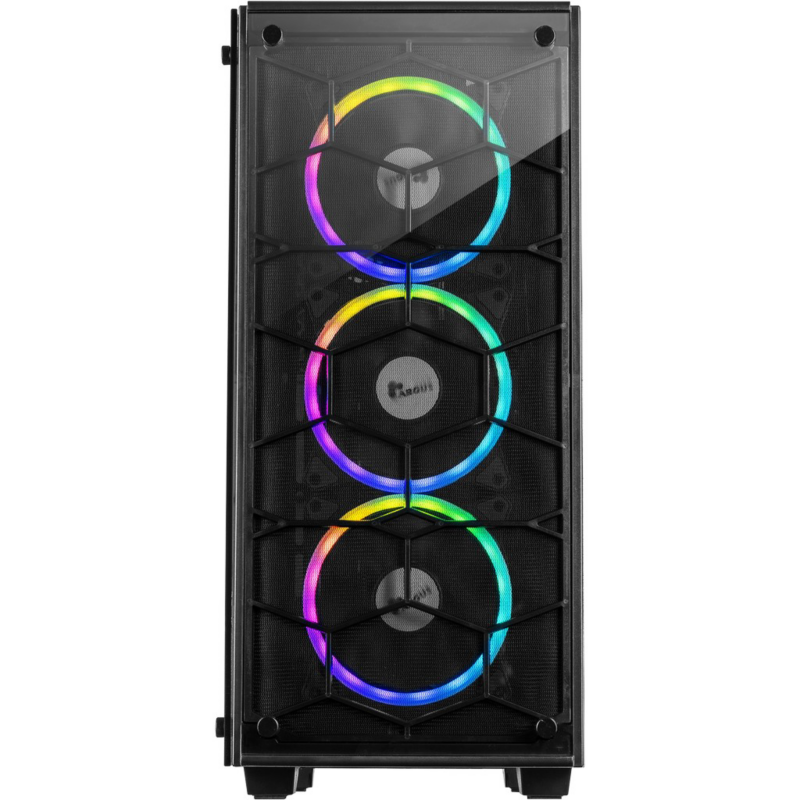 Intertech Inter-Tech Cobweb Midi Tower ATX Gehäuse mit RGB, Schwarz | 04260455645102