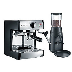 Graef ES702EU pivalla Siebtr&auml;ger-Espressomaschine mit Kaffeem&uuml;hle schwarz