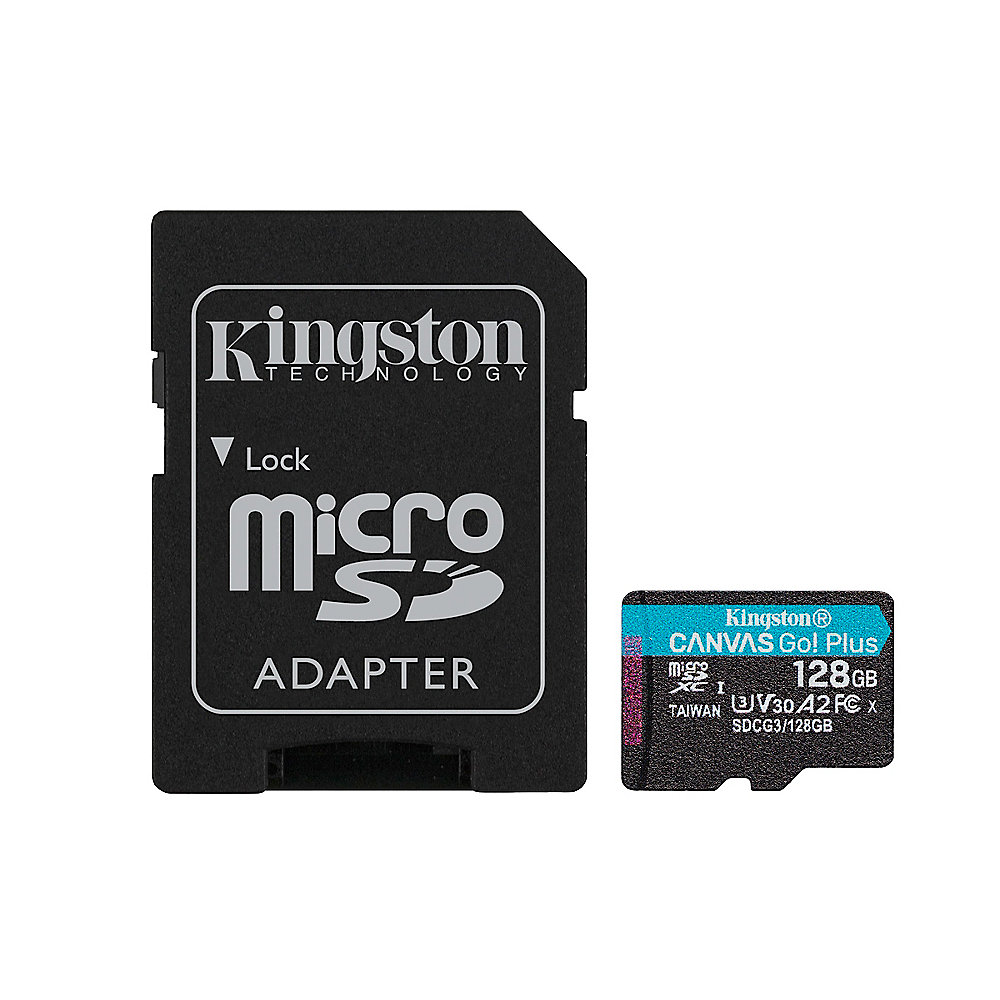 Kingston Micro SD Canvas Go! Plus mit SD Adapter SDCG3/128GB