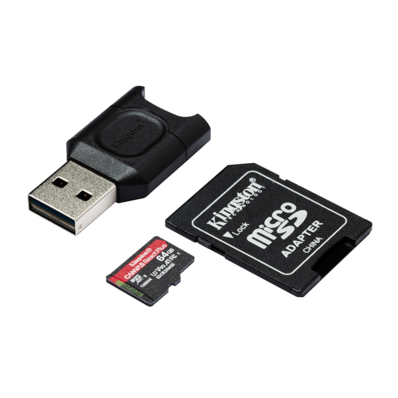 Kingston  Canvas React Plus 64GB microSD Speicherkarte(285MB/s, Class 10, UHS-II) | 00740617303315