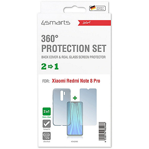 4smarts 360° Protection Set Xiaomi Redmi Note 8 Pro, transparent