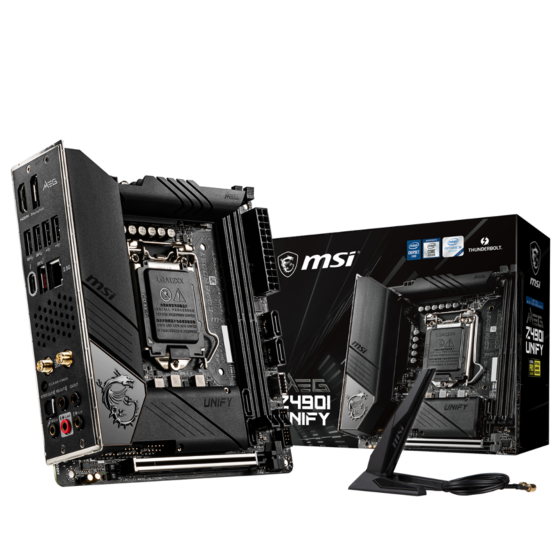 MSI  MEG Z490i Unify ITX Mainboard Sockel 1200 M.2/WIFI/BT/LAN/USB3.2(Typ C) | 04719072720186