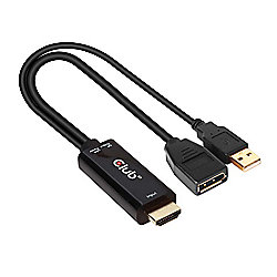 Club 3D Adapter aktiv HDMI auf DisplayPort 1.2 4K60Hz St./Bu. schwarz