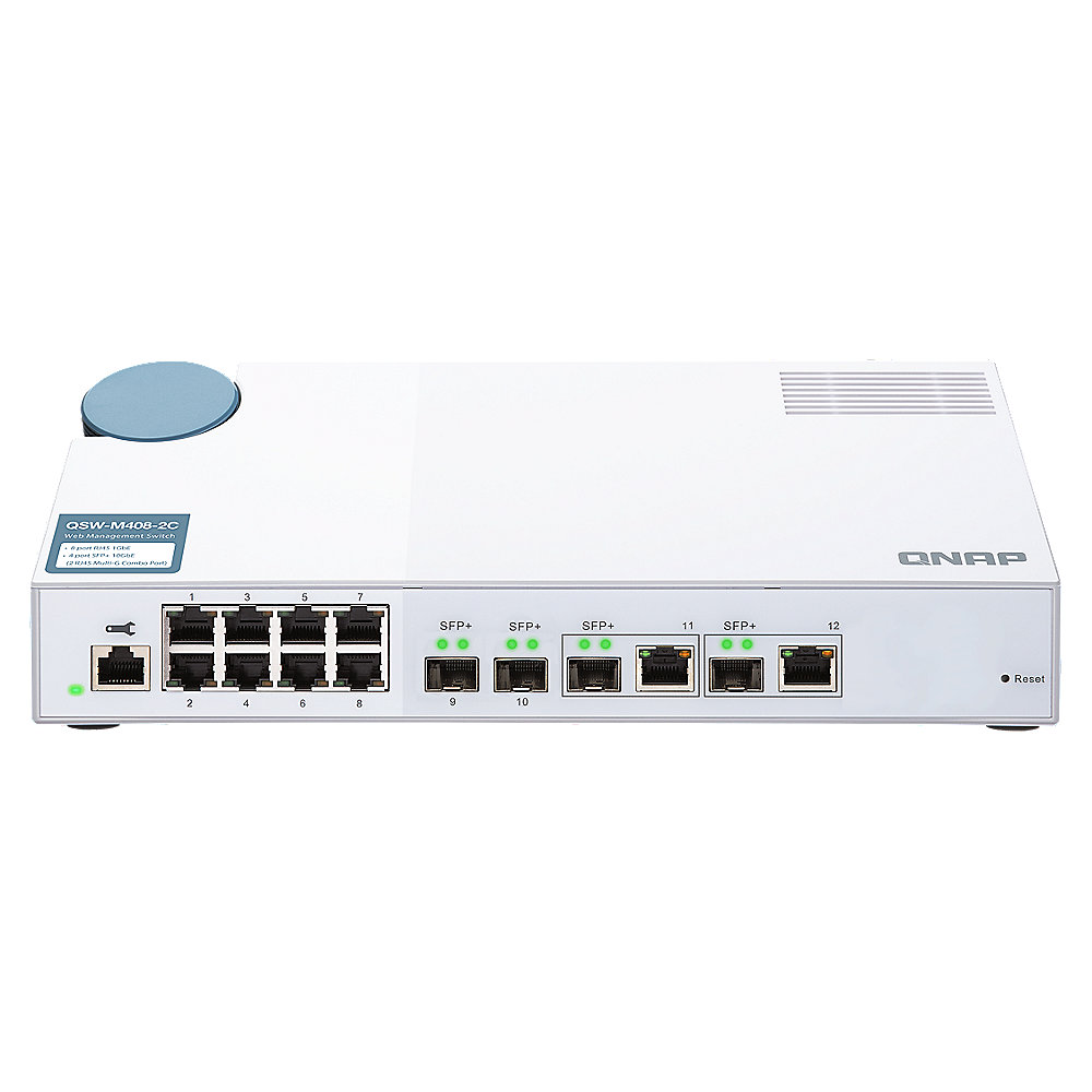 QNAP QSW-M408-2C 8 Port Desktop Switch Web Managed 1G/2xCombo 10G SFP+