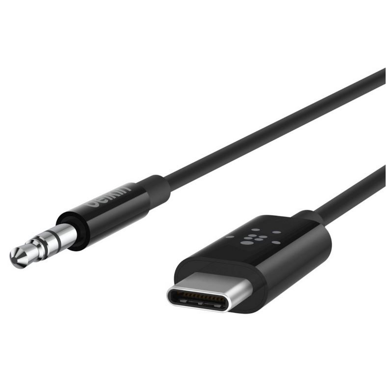 Belkin  RockStar 3,5-mm-Klinken-Audio-Kabel mit USB-C Stecker 1,8m Schwarz | 00745883776054