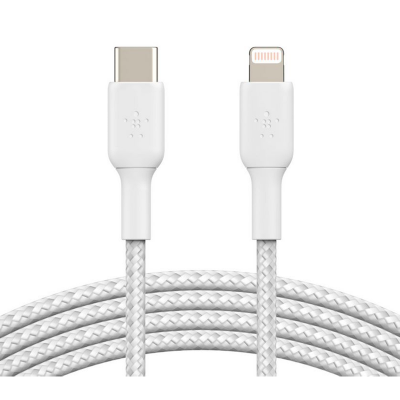 Belkin  Lightning/USB-C Kabel ummantelt mfi zertifiziert 1m Weiß | 00745883788439