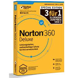 Norton LifeLock 360 Deluxe 3 Ger&auml;te 1 Jahr 3for1 PROMO ohne Sub BOX