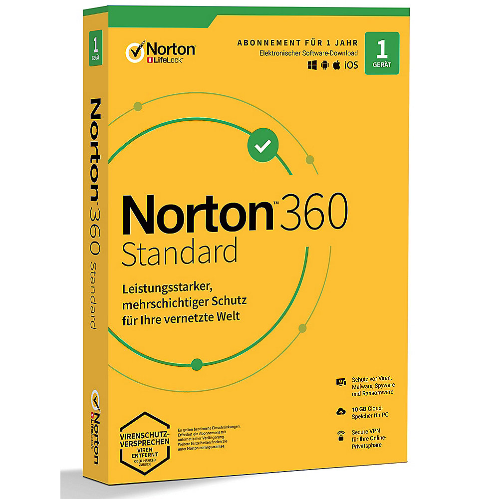 Norton LifeLock 360 Stardard 1 Gerät 1 Jahr Generic BOX