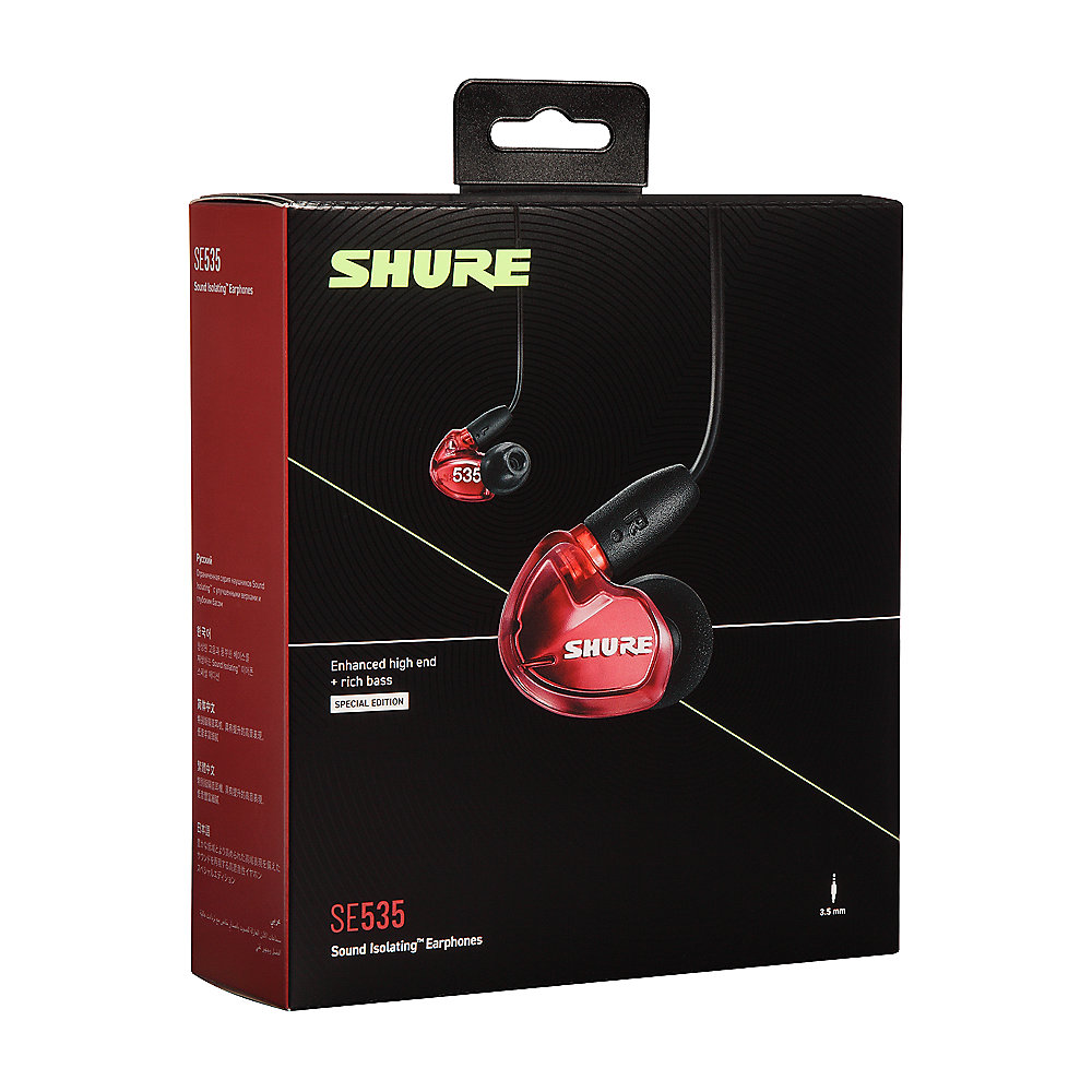 Shure SE535LTD+UNI-EFS Sound Isolating Ohrhörer, rot