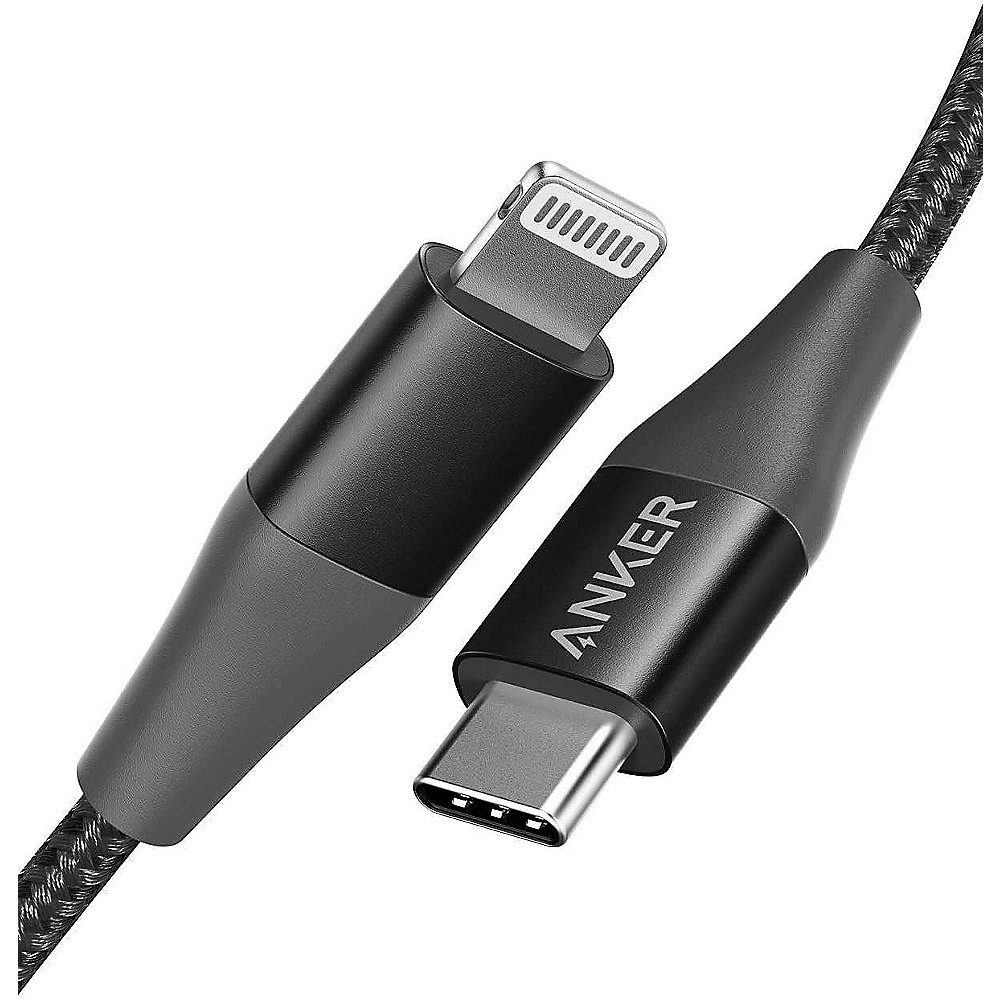 Anker PowerLine+ II USB-C auf Lightning Kabel 1m schwarz + Tasche