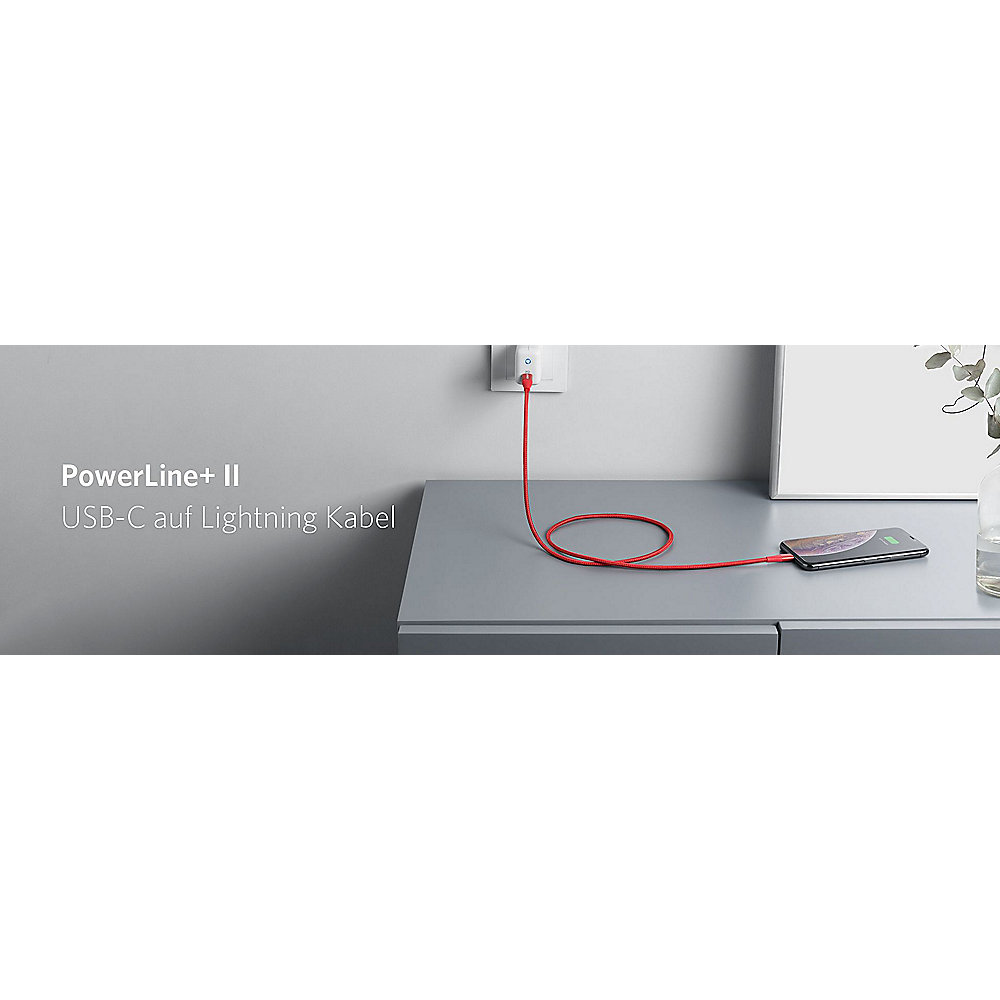 Anker PowerLine+ II USB-C auf Lightning Kabel 1m rot
