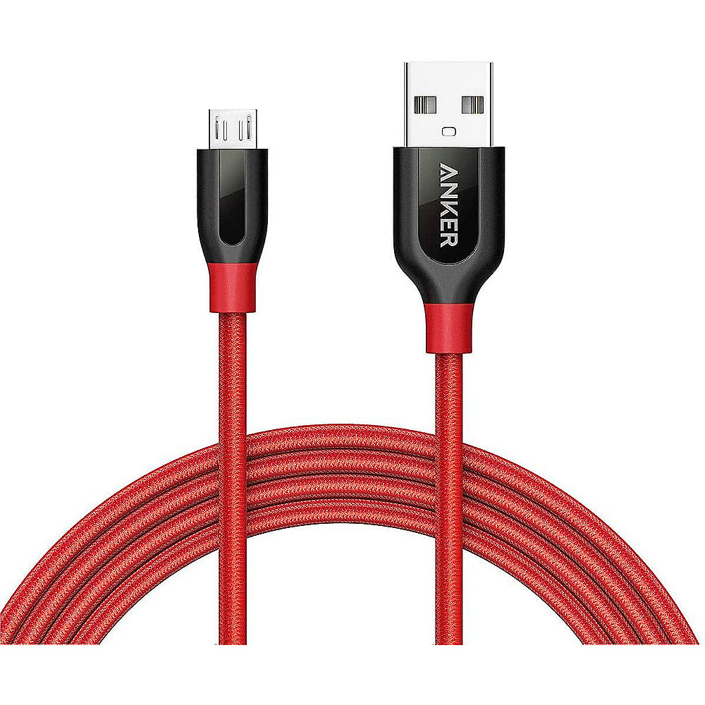 Anker Powerline+ USB-A auf Micro-USB Kabel 1m rot