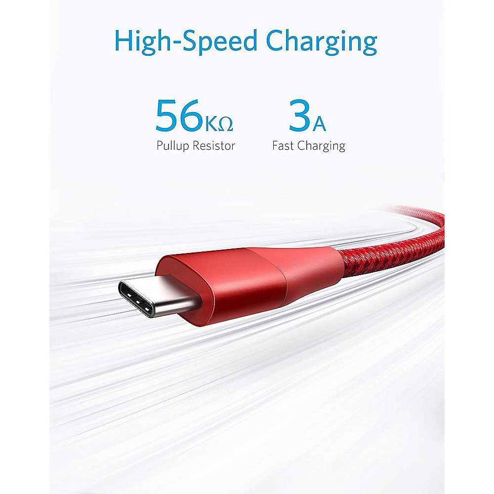 Anker PowerLine Select+ II USB-A auf USB-C Kabel 0,9m rot + Tasche