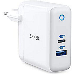 Anker PowerPort+ Atom III 60W Power IQ 2-Port USB/USB-C Ladeger&auml;t wei&szlig;