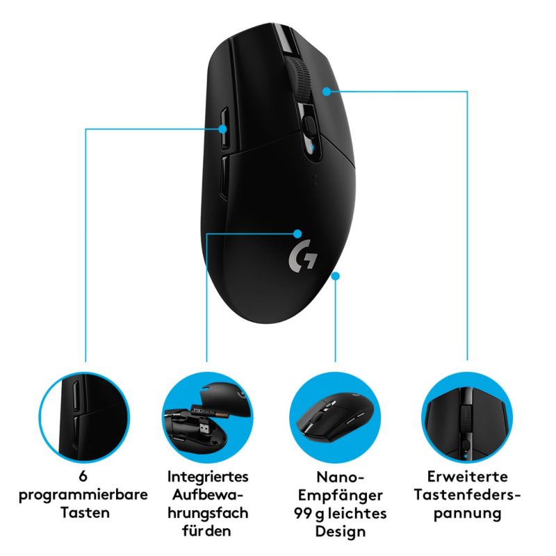 Logitech G305 Lightspeed Kabellose Gaming Maus Schwarz Cyberport