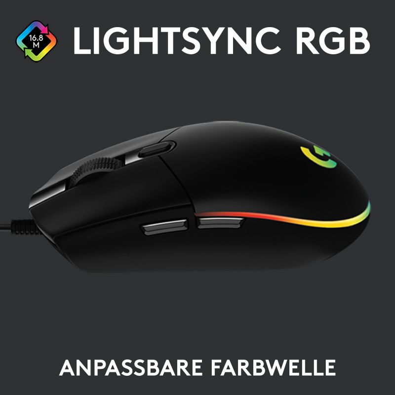 Logitech G203 Lightsync Kabelgebundene Gaming Maus Schwarz Cyberport