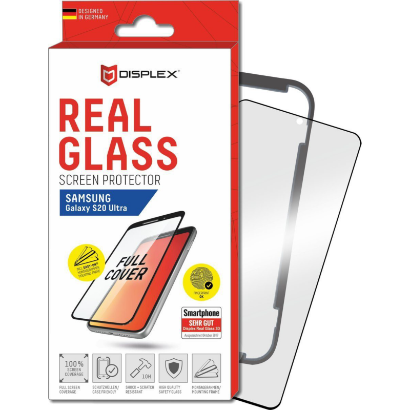 Displex  Displayschutz Real Glass 3D für Samsung Galaxy S20 Ultra schwarz | 04028778108250