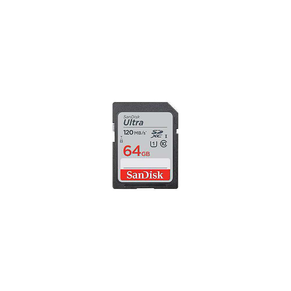 SanDisk Ultra 64 GB SDHC Speicherkarte 2020 (120 MB/s, Class 10, UHS-I)