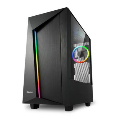 REV100 Midi-Tower ATX Gaming Gehäuse RGB, Seitenfenster
