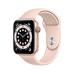Apple Watch Series 6 LTE 44mm Aluminiumgeh&auml;use Gold Sportarmband Sandrosa