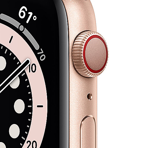 Apple Watch Series 6 LTE 44mm Aluminiumgehäuse Gold Sportarmband Sandrosa