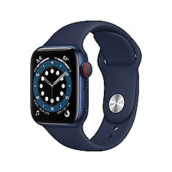 Apple Watch Series 6 LTE 40mm Aluminiumgeh&auml;use Blau Sportarmband Blau