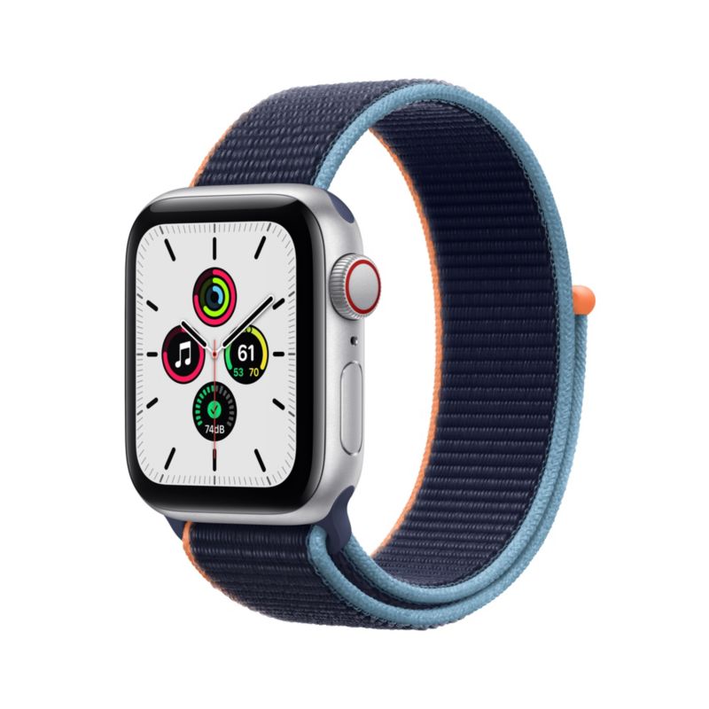 Apple Watch SE LTE 40mm Aluminiumgehäuse Silber Sport Loop Dunkelmarine ++  Cyberport