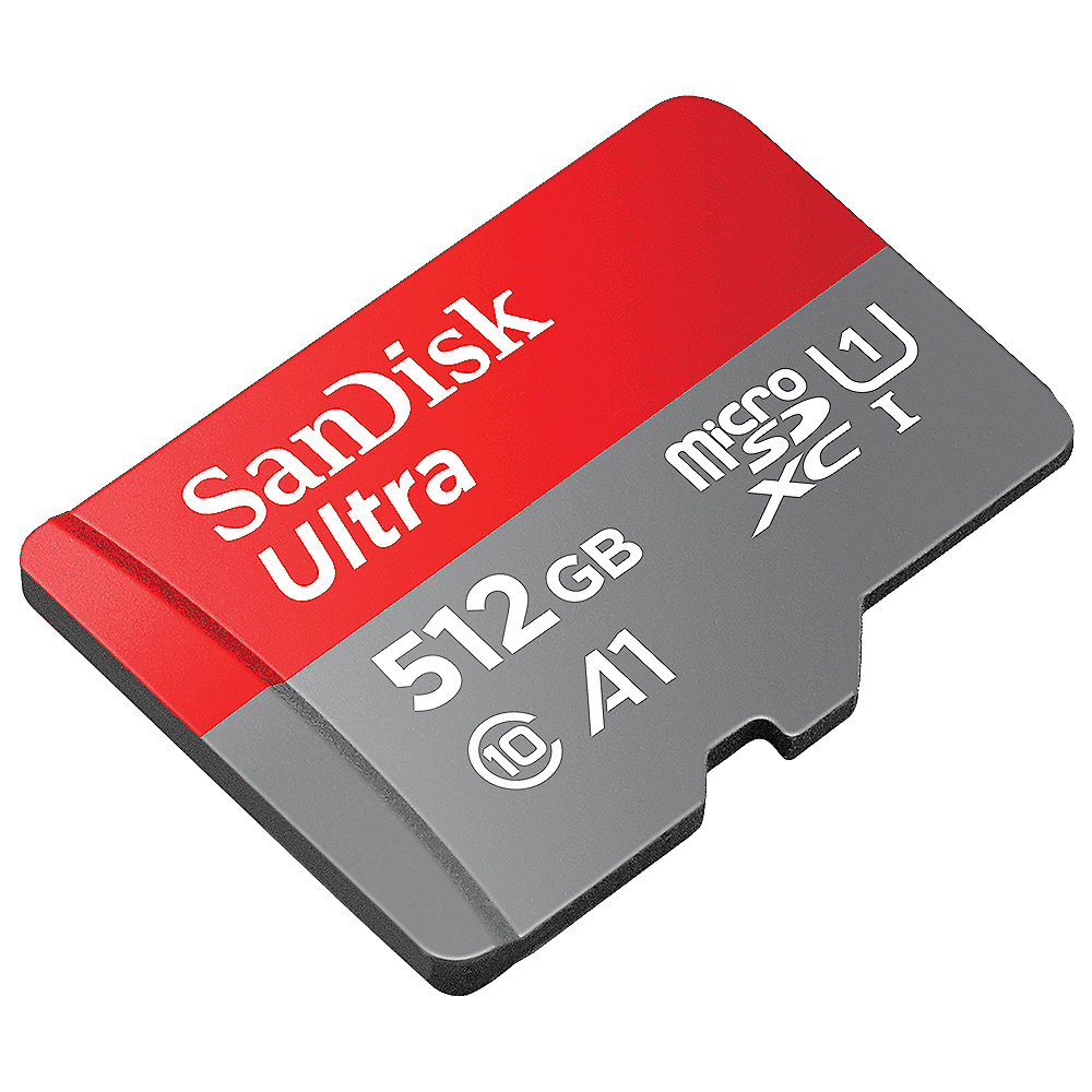 SanDisk Ultra 512 GB microSDXC Speicherkarte Kit 2020 (120 MB/s, Cl 10, U1, A1)