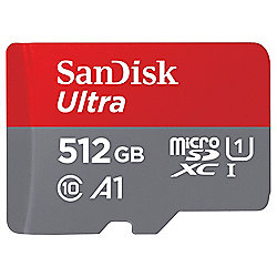 SanDisk Ultra 512 GB microSDXC Speicherkarte Kit 2020 (120 MB/s, Cl 10, U1, A1)