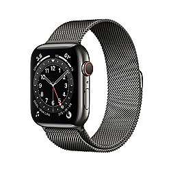 Apple Watch Series 6 LTE 44mm Edelstahlgeh&auml;use Graphit Milanaisearmband Graphit