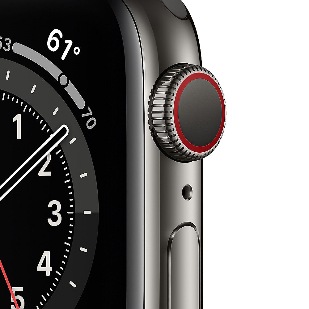 Apple Watch Series 6 LTE 40mm Edelstahlgehäuse Graphit Sportarmband Schwarz