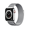 Apple Watch Series 6 LTE 40mm Edelstahlgehäuse Silber Milanaisearmband Silber