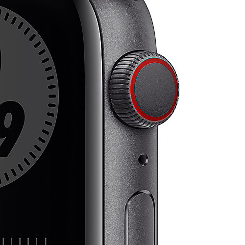 Apple Watch S6 Nike LTE 44mm Aluminium Space Grau Sportarmband Anthrazit Schwarz