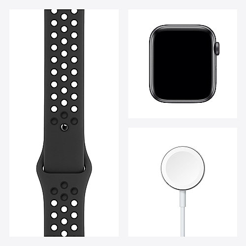 Apple Watch SE Nike LTE 44mm Aluminium Space Grau Sportarmband Anthrazit Schwarz