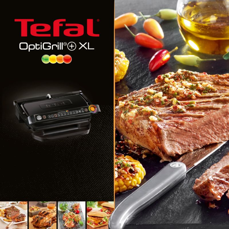 TEFAL Optigrill + XL gc7228 contact grill avec capteur avec backschale