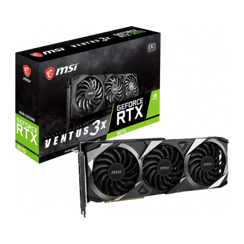 MSI  GeForce RTX 3070 Ventus 3X OC 8GB GDDR6 Grafikkarte 3xDP/HDMI | 04719072763084