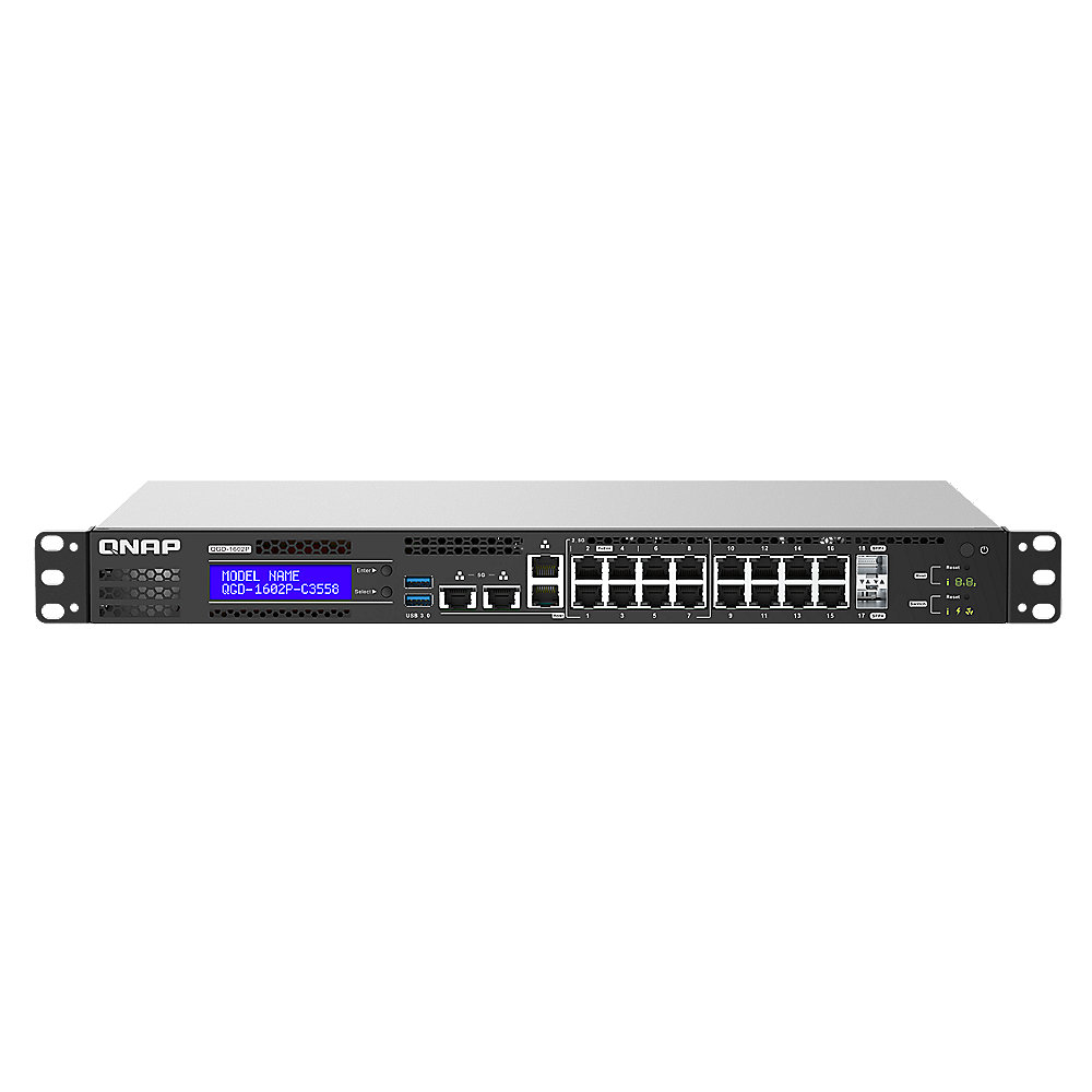 QNAP QGD-1602P-C3558-8GB Switch Web Managed 18 Port 2,5Gbps PoE, 2 SFP+