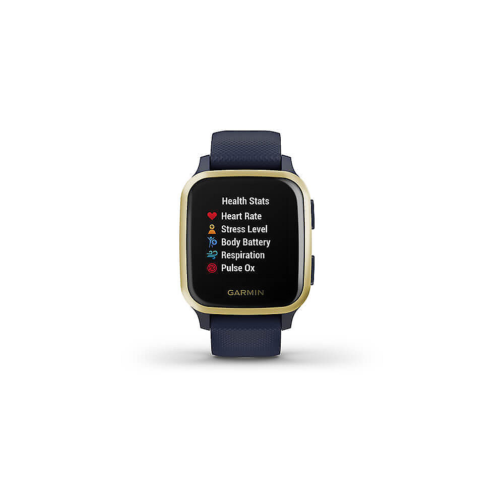 Garmin Venu Sq Music GPS-Fitness-Smartwatch blau/gold HF-Messung
