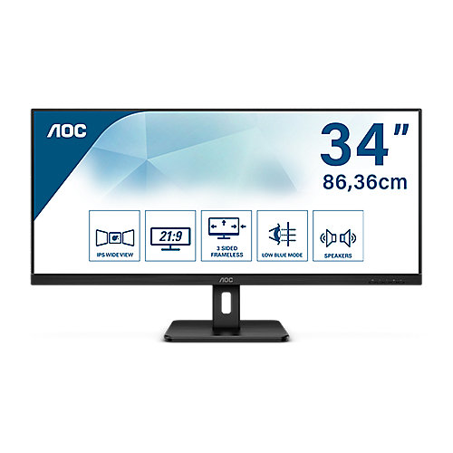AOC Q34E2A 80,12 cm (31.5") UWHD Monitor 2x HDMI/DP 4ms 16,7 Mio F. IPS