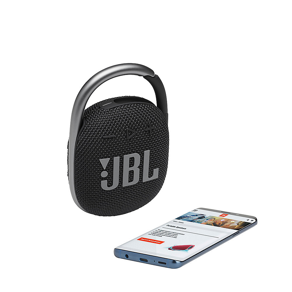 JBL Clip 4 black Tragbarer Bluetooth-Lautsprecher wasserdicht nach IP67