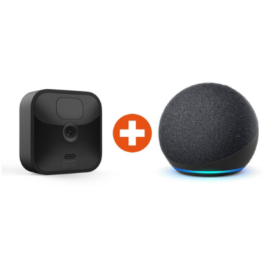 Echo Dot (4. Generation) Anthrazit + Blink Outdoor 1 Kamera System