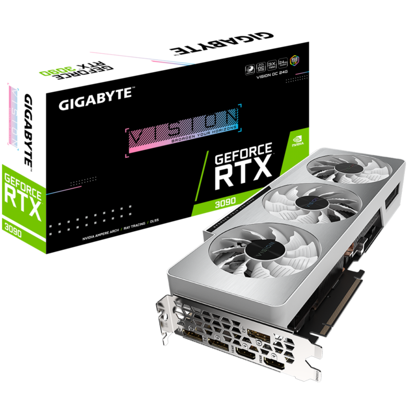 Gigabyte  GeForce RTX 3090 Vision OC 24GB GDDR6X Grafikkarte 2xHDMI, 3xDP | 04719331307585