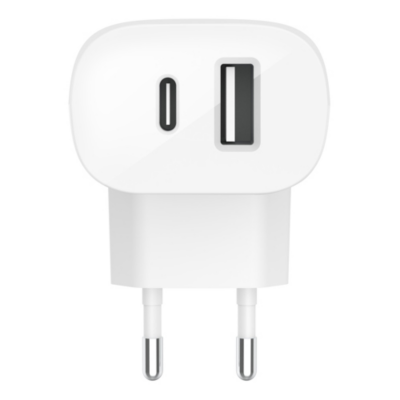 32W Dual Ladegerät 20W USB-C mit Power Delivery + 12W USB-A weiß