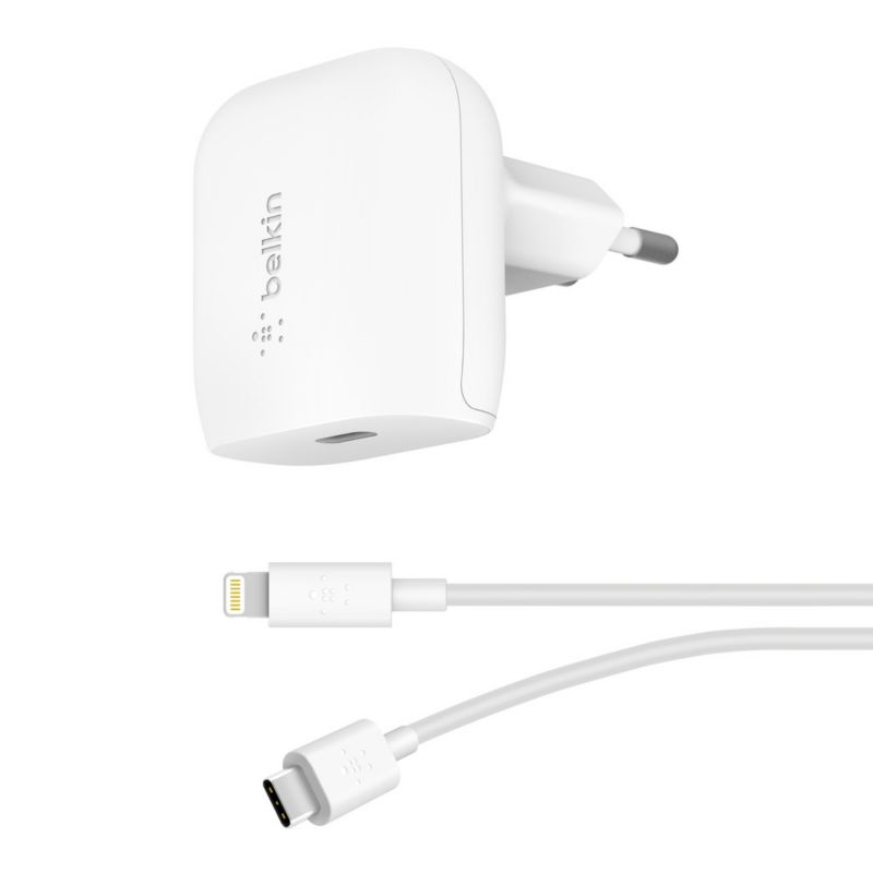 Belkin w Usb C Power Delivery Ladegerat Inkl Usb C Lightning Kabel 1 2m Cyberport