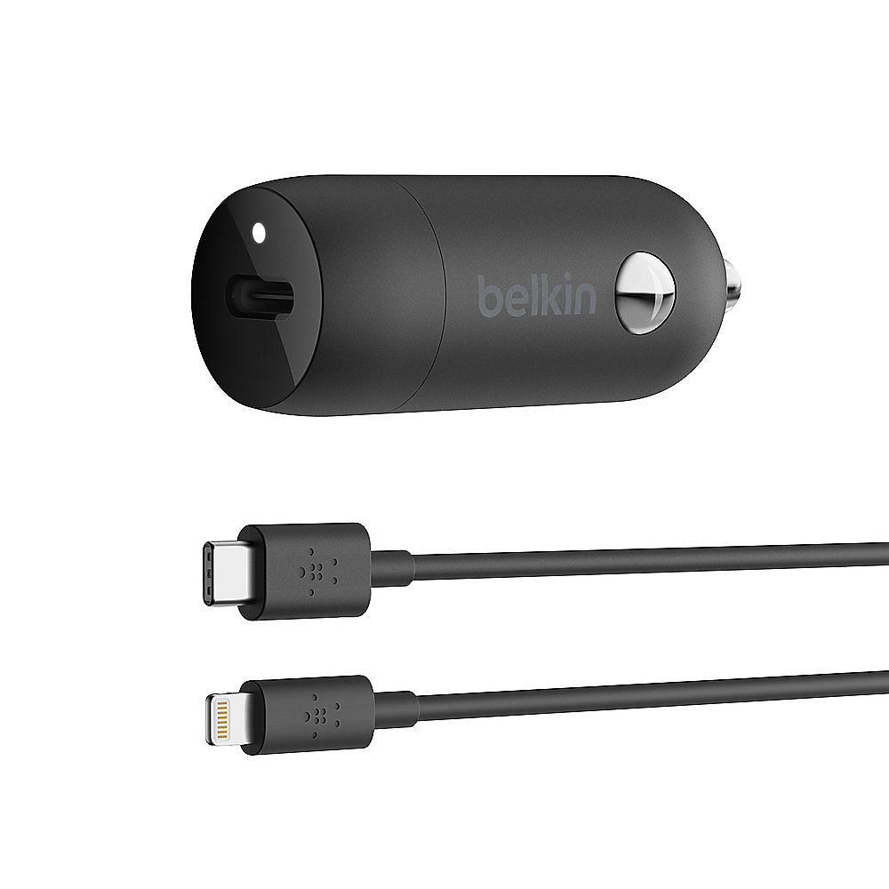 Belkin 20W USB-C Kfz-Ladegerät inkl. USB-C/Lightning Kabel mit Power Delivery