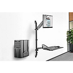 DIGITUS Flexibler Steh-/ Sitz-Arbeitsplatz zur Wandmontage Single Monitor