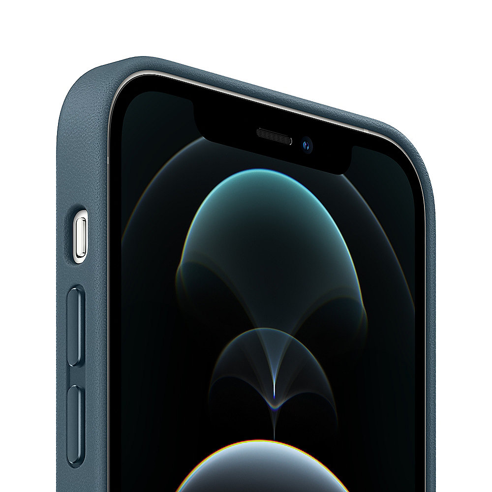 Apple Original iPhone 12 Pro Max Leder Case mit MagSafe Baltischblau